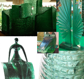 Stacked Glass sculptures For Interior Decor