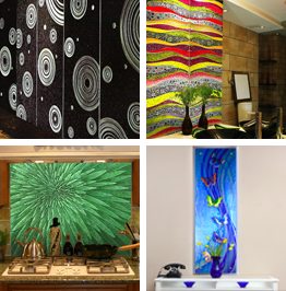 Carved Decorative Glass Partitions and Murals by Palace of Glass
