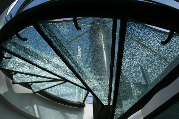 Cracked Ice Glass Stairs
