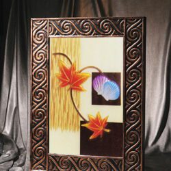 Wall Art Decor Carved And Etched Glass Framed AM-1062J