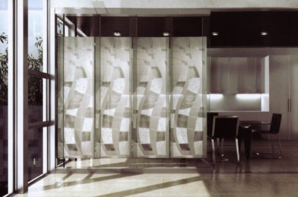 Acid Etched Glass Partition Item OMC 128 Showcase