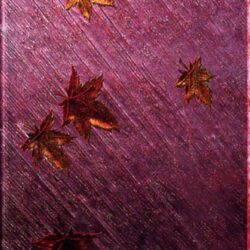 Deep Carved Glass Panel "Maple Leafs"