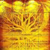 Etched and Painted Carved Glass Mural PGC184