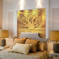 Abstract Tree Carved Glass Art Mural PGC184