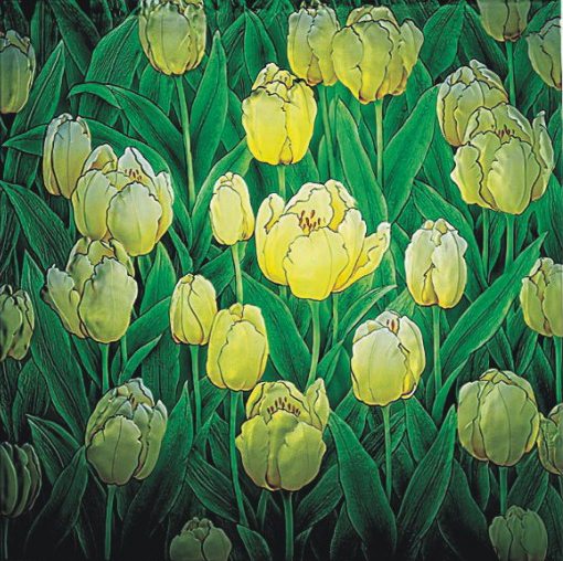 Deep Carved Glass Mural "Tulips" PGC205