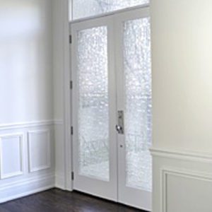 Transparent Entry Door With Carved Pattern and Window