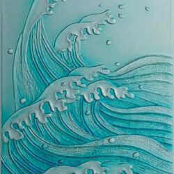 Deep Carved Glass Mural "Wave" version PGC333