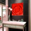 Front Carved Glass Mural with Floral Design