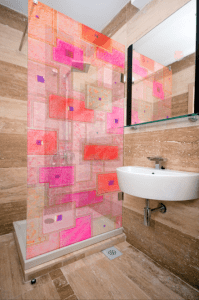Decorative Glass Shower Partition by Palace of Glass