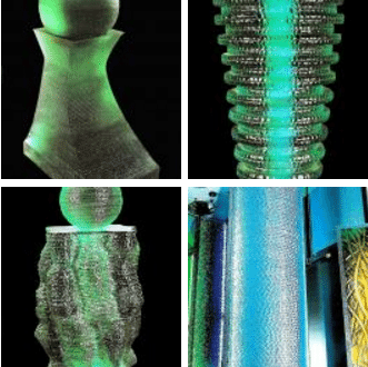 Stacked Glass Sculptures Designs in Green Colour For Outdoor & Indoor Interiors