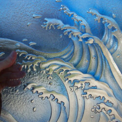 Carved and Acid Etched Art Glass Sample by Palace of Glass