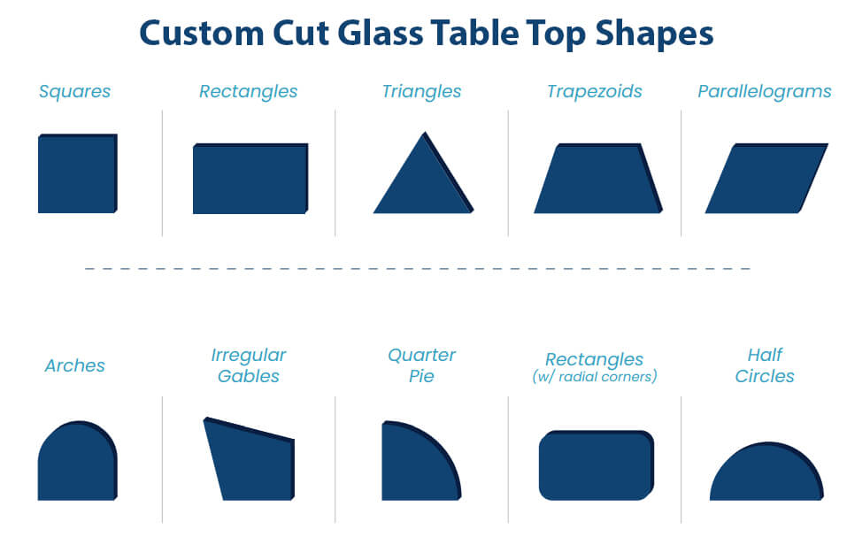 custom cut glass table top options