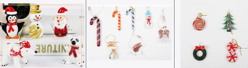 Glass gifts and jewelry for Christmas