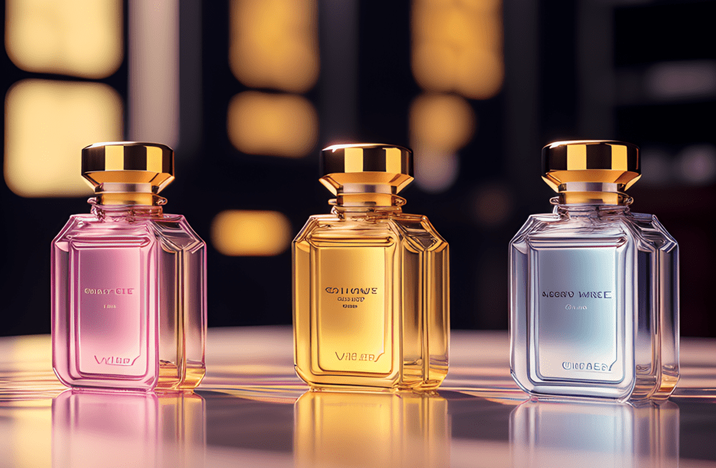 Perfume Bottles Designed as a Colored Set