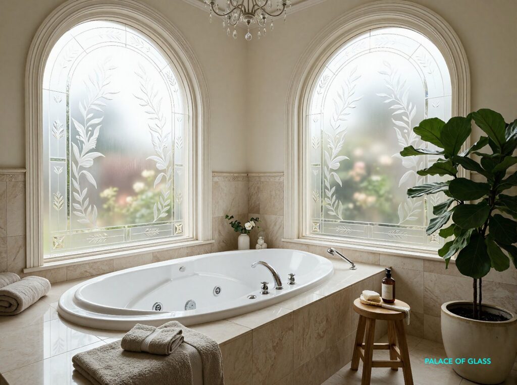 Decorative Etched Windows 108 for Privacy Palace of Glass