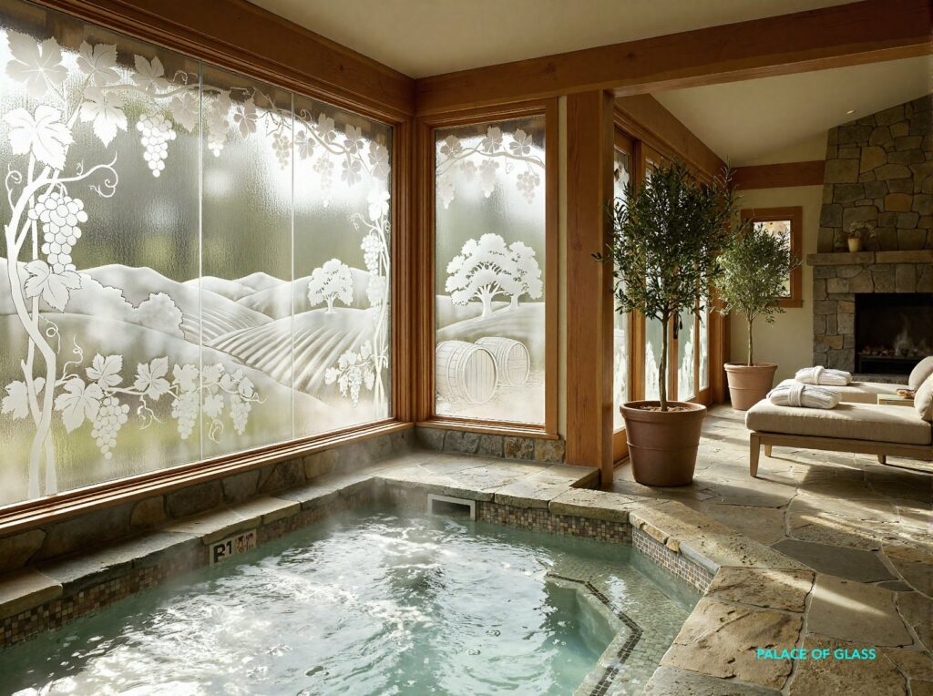 Decorative Etched Windows 134 Carmel by the Sea Spa Palace of Glass