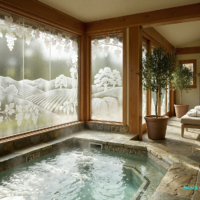 Decorative Etched Windows 134 Carmel by the Sea Spa Palace of Glass