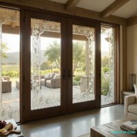 Decorative Glass Door Insert 125 Grapes as Frames