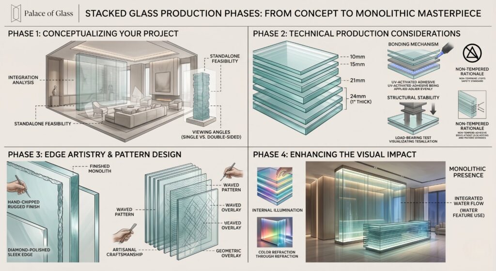 Palace of Glass Order Process Stacked Glass