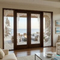Decorative Glass Door Insert 124 California Coast Decorative Glass Door Insert 124 California Coast